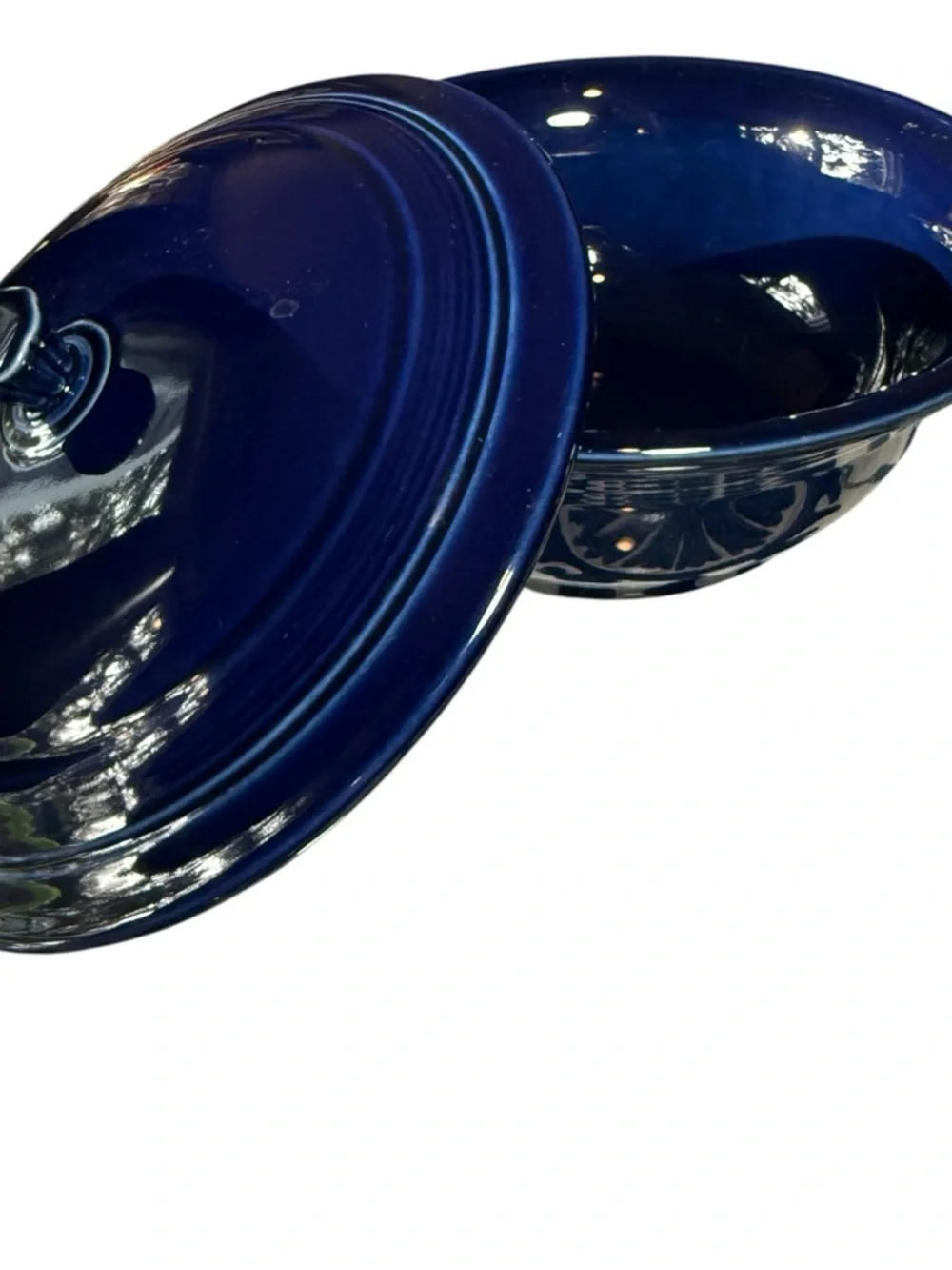 Cobalt Blue Lidded Ceramic Casserole Dish